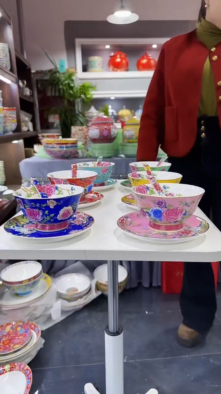 【闪购商品】瓷片三件套碟碗勺6套景德镇陶瓷