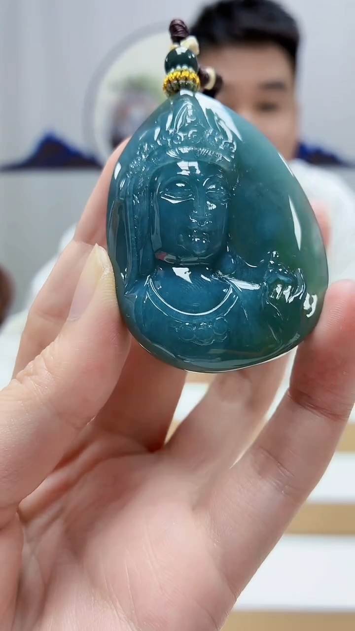 未镶嵌定制翡翠5028zm-毛货挂件观音53