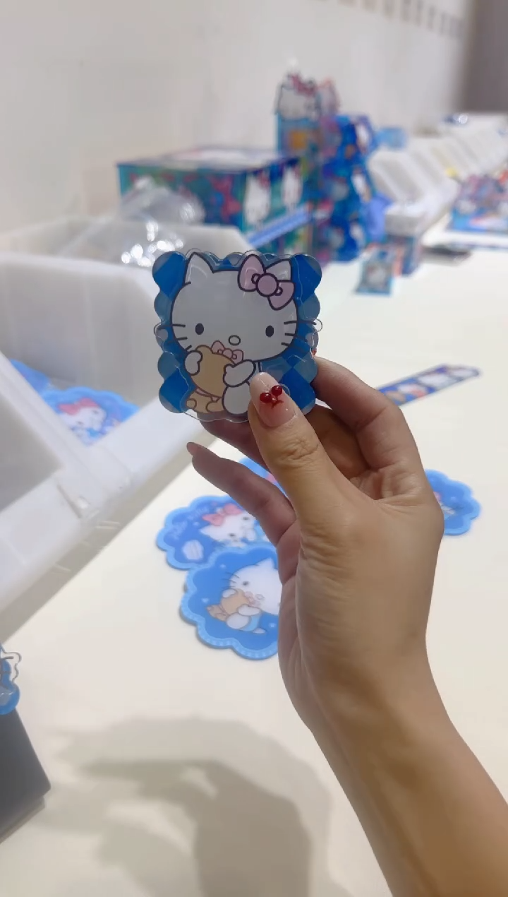 【7号】彩金极光蓝KT系列冰箱贴夹小熊款