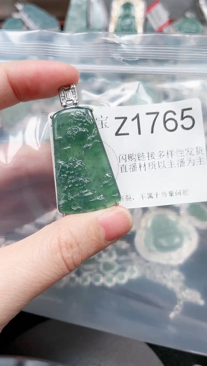 【闪购商品】翡翠颈饰未镶嵌1765赠皮绳