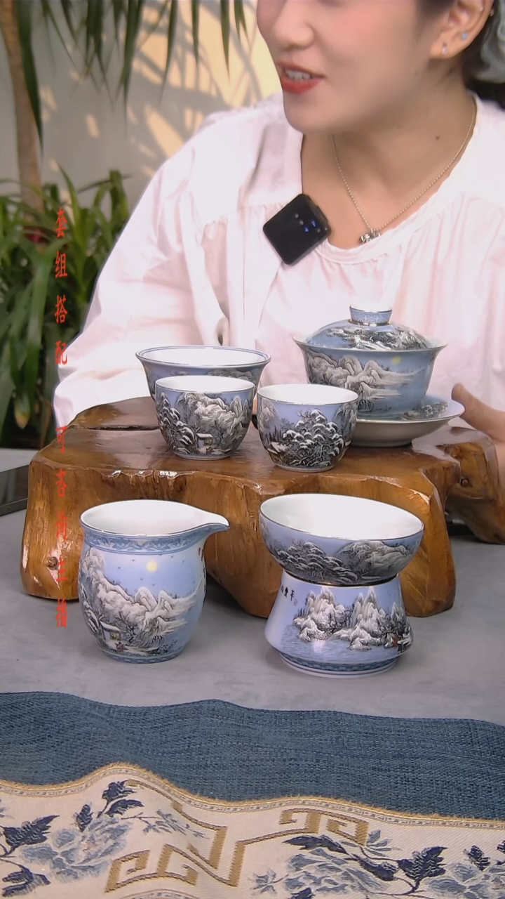  简装家用款6件套 白瓷陶瓷茶具