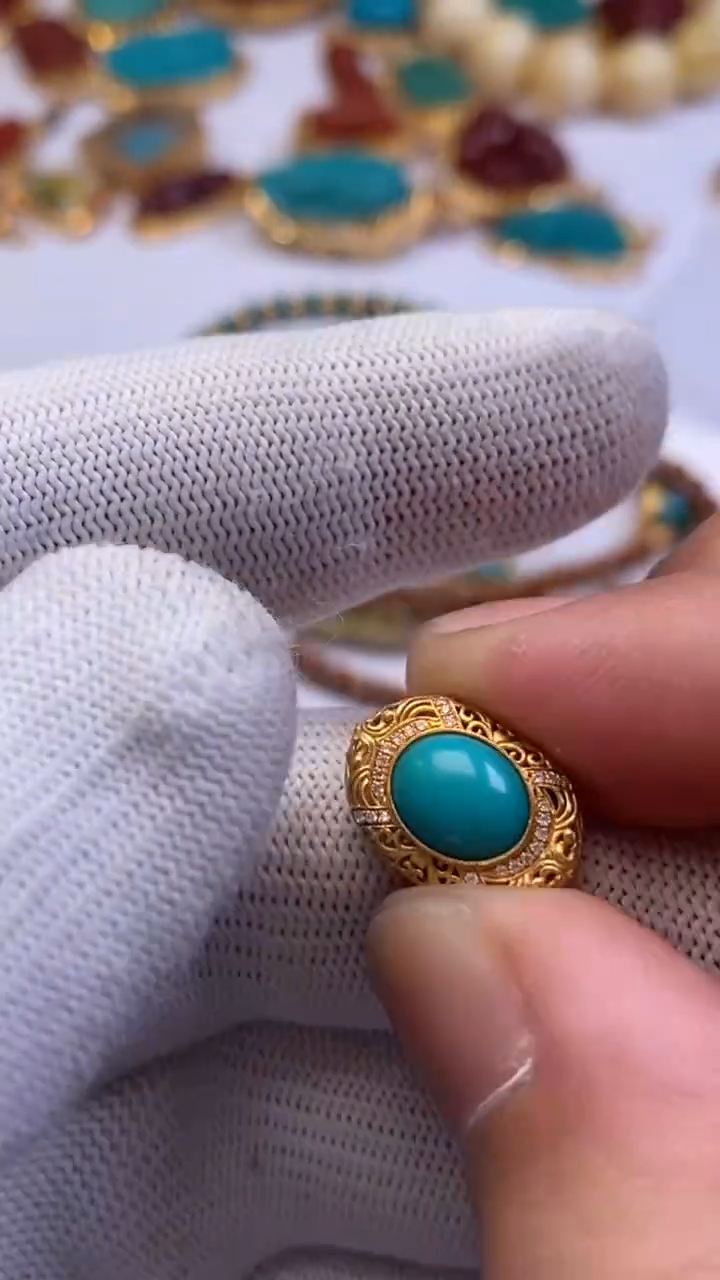 18K金镶嵌绿松石11111111