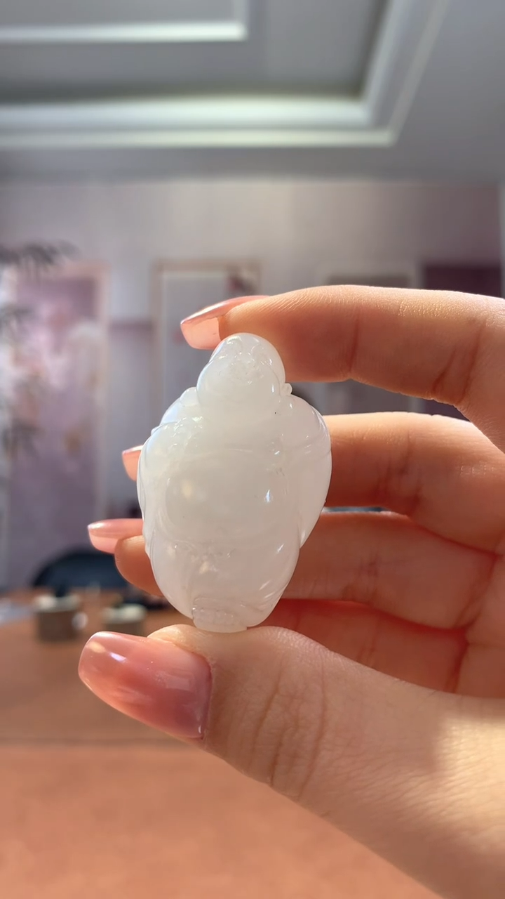 【闪购商品】和田玉挂件未镶嵌白玉逍遥佛