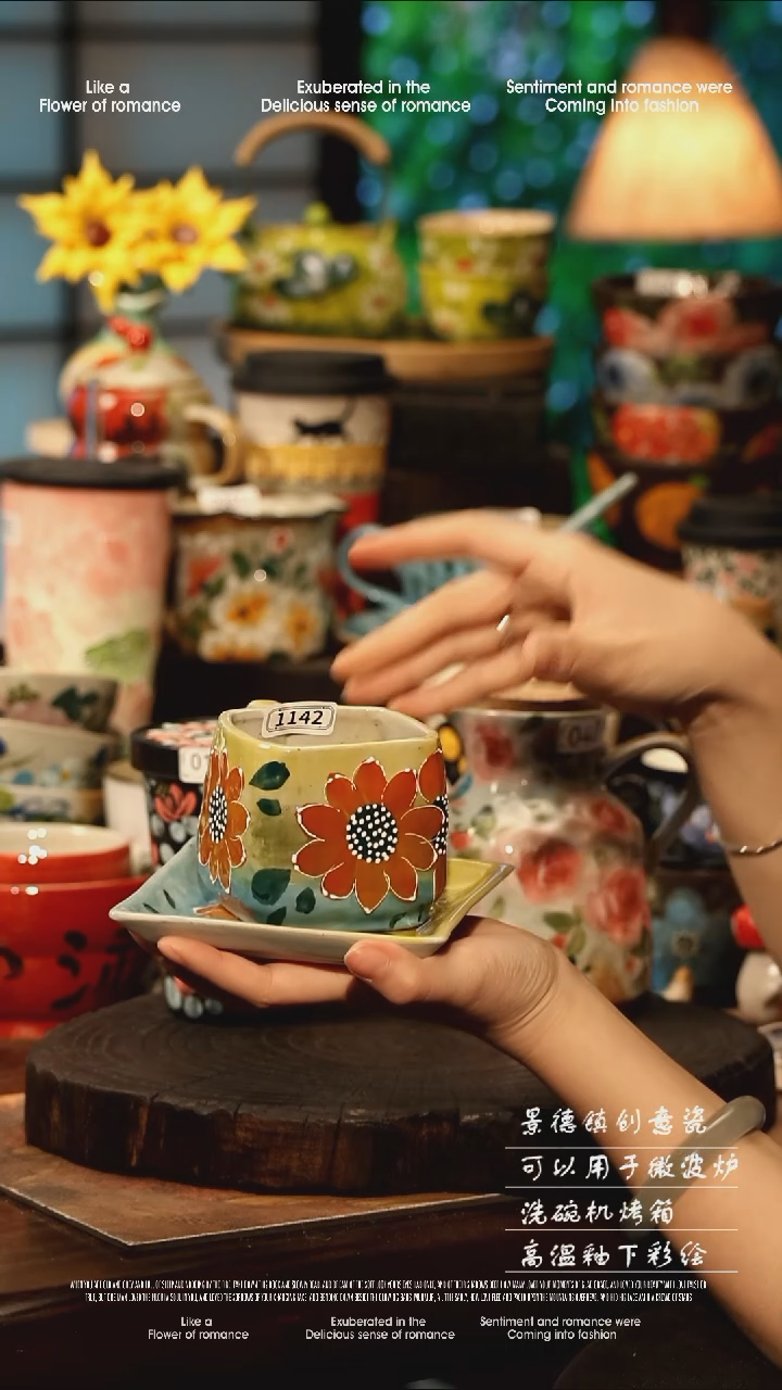 陶瓷景德镇高温釉下彩手工手绘款式@A1142@