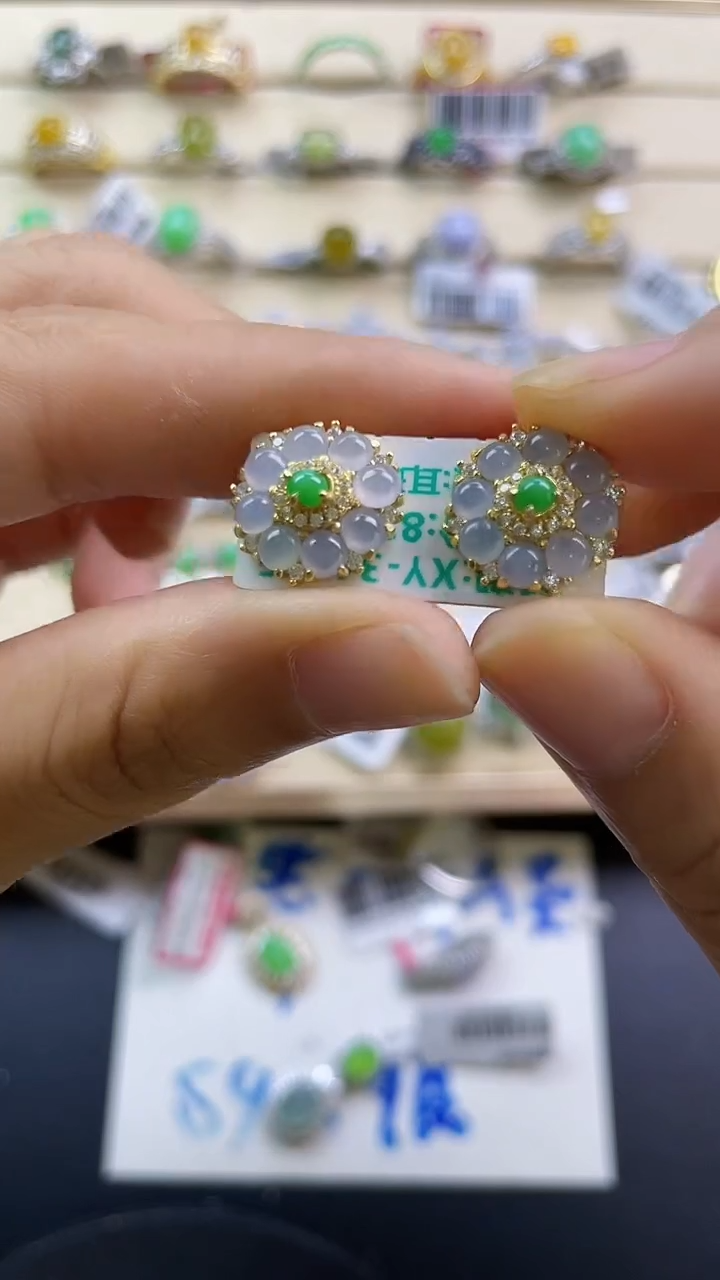 银S925镶嵌戒指翡翠翡翠 蛋面 银S925镶嵌