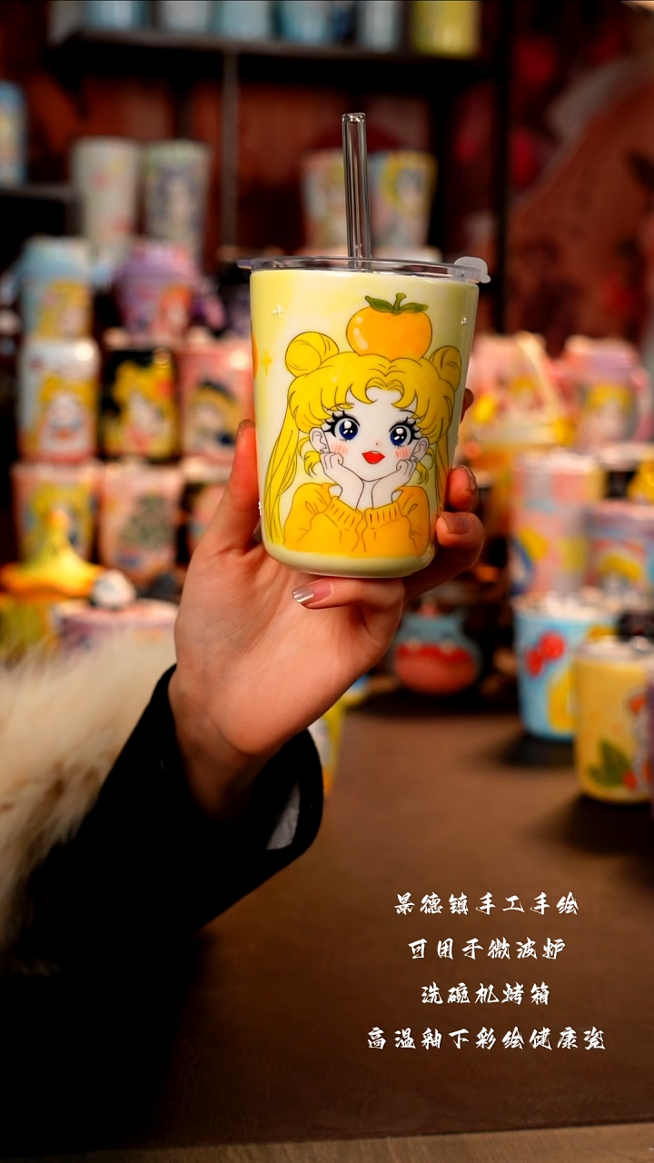 景德镇手工手绘陶瓷杯杯