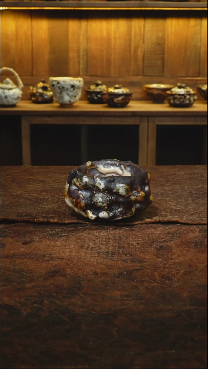 菲****）手捏柴烧志野主人杯