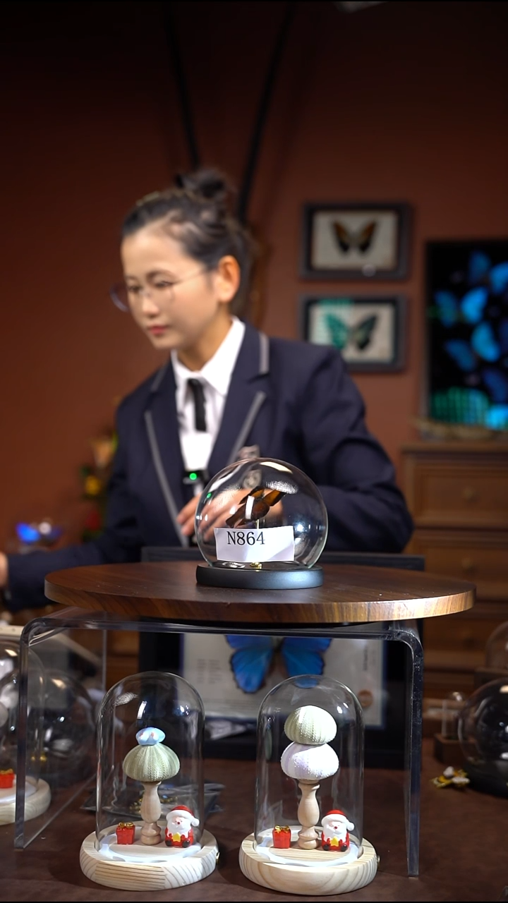 N864仙人掌蛱蝶玻璃球