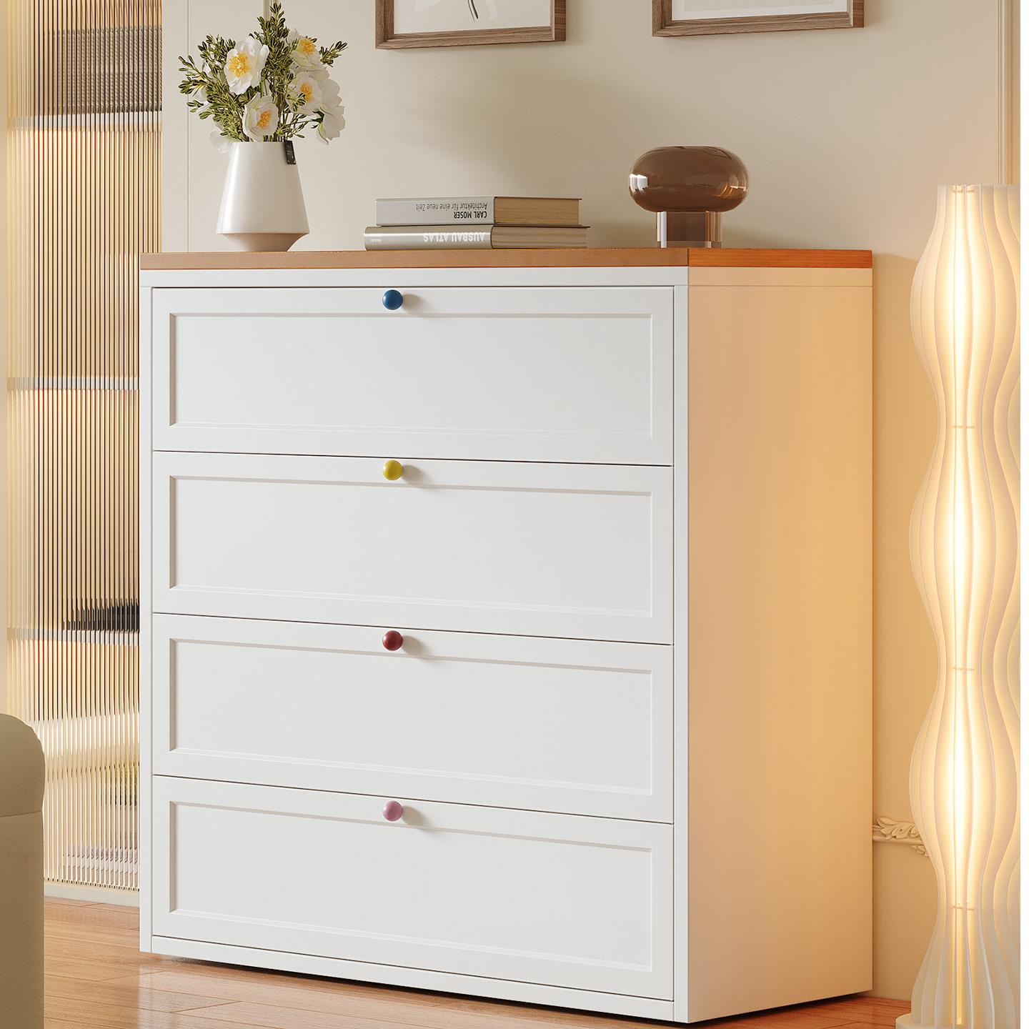 压型斗柜袜子衣物柜二斗三斗柜餐边柜床头柜置物柜钢制柜靠墙简约