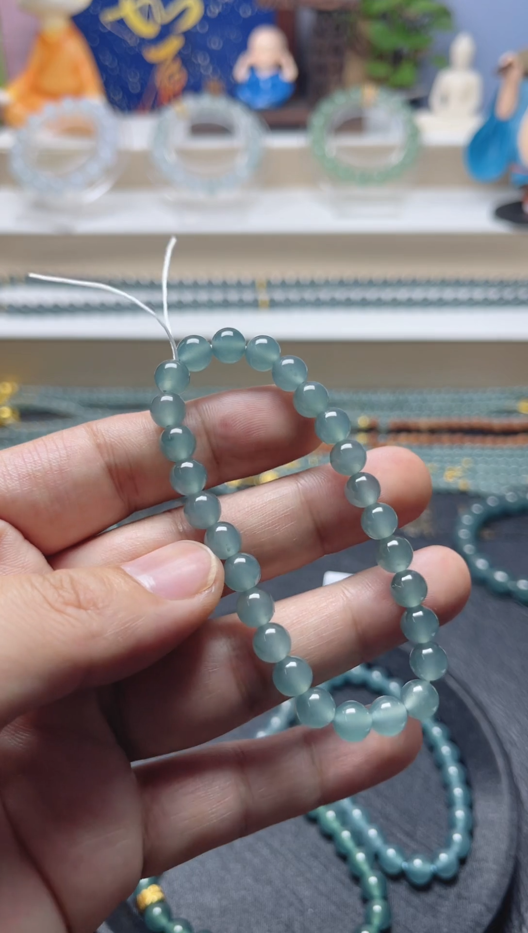 未镶嵌手串翡翠天然危地马拉翡翠A货手串卡7左右