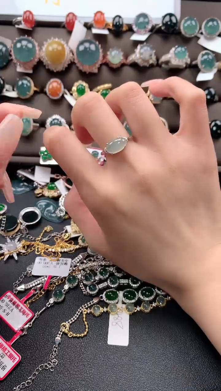 【闪购商品】翡翠戒指银S925镶嵌321321312