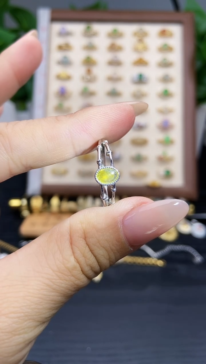 银S925镶嵌戒指翡翠12