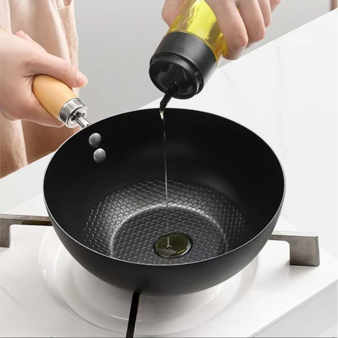 【无盖 慎拍】G55迷你小铁锅家用平底无盖炒锅