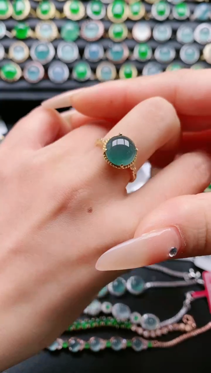 【闪购商品】翡翠戒指银S925镶嵌11111