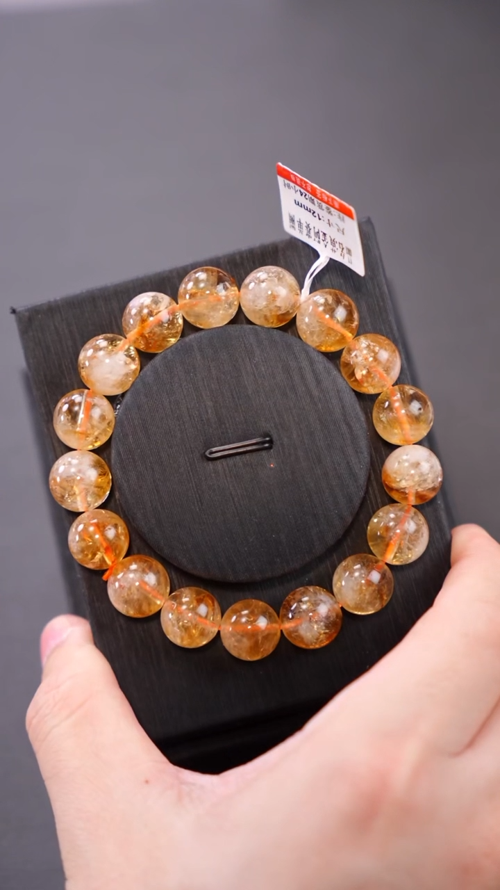 【闪购商品】水晶单圈未镶嵌Q020蜂蜜奶盖黄塔晶单圈12mm