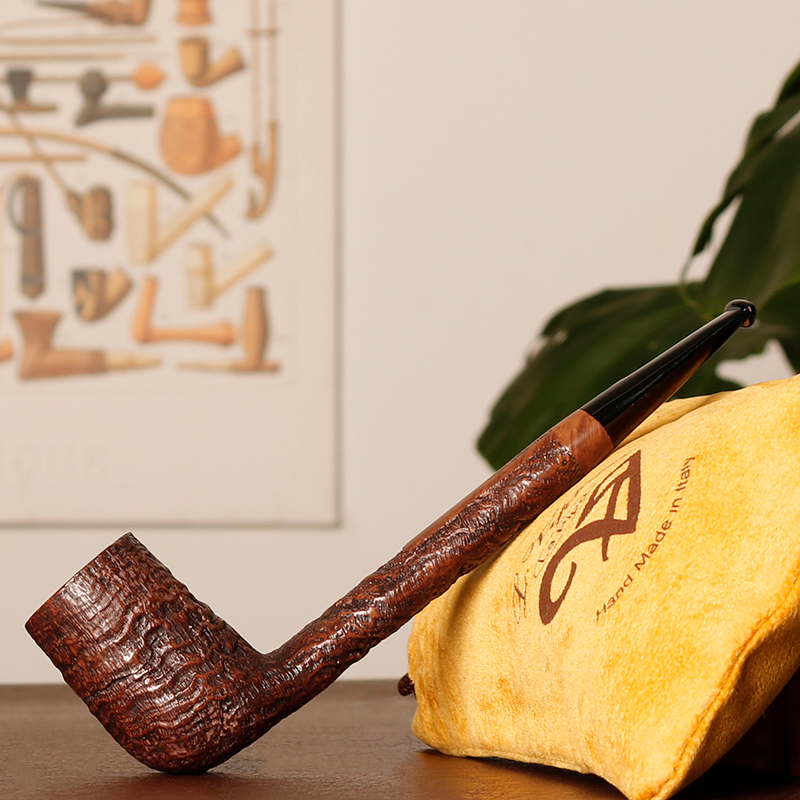 意大利维布拉蒂 喷砂撞球大长腿 3毫米 手工石楠木烟斗