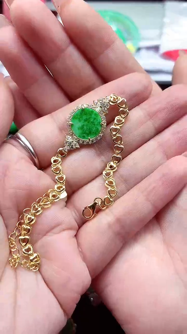 【闪购商品】翡翠手链银S925镶嵌手链