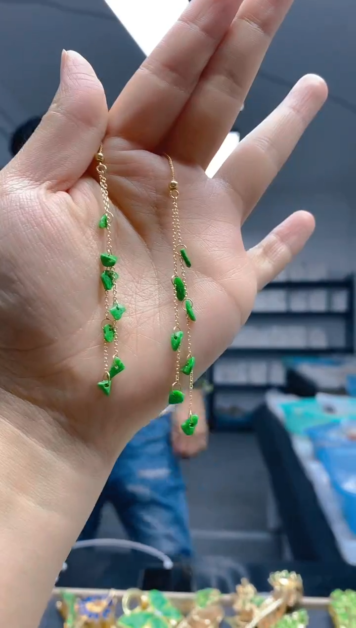 【闪购商品】翡翠耳饰合金0369翡翠耳线