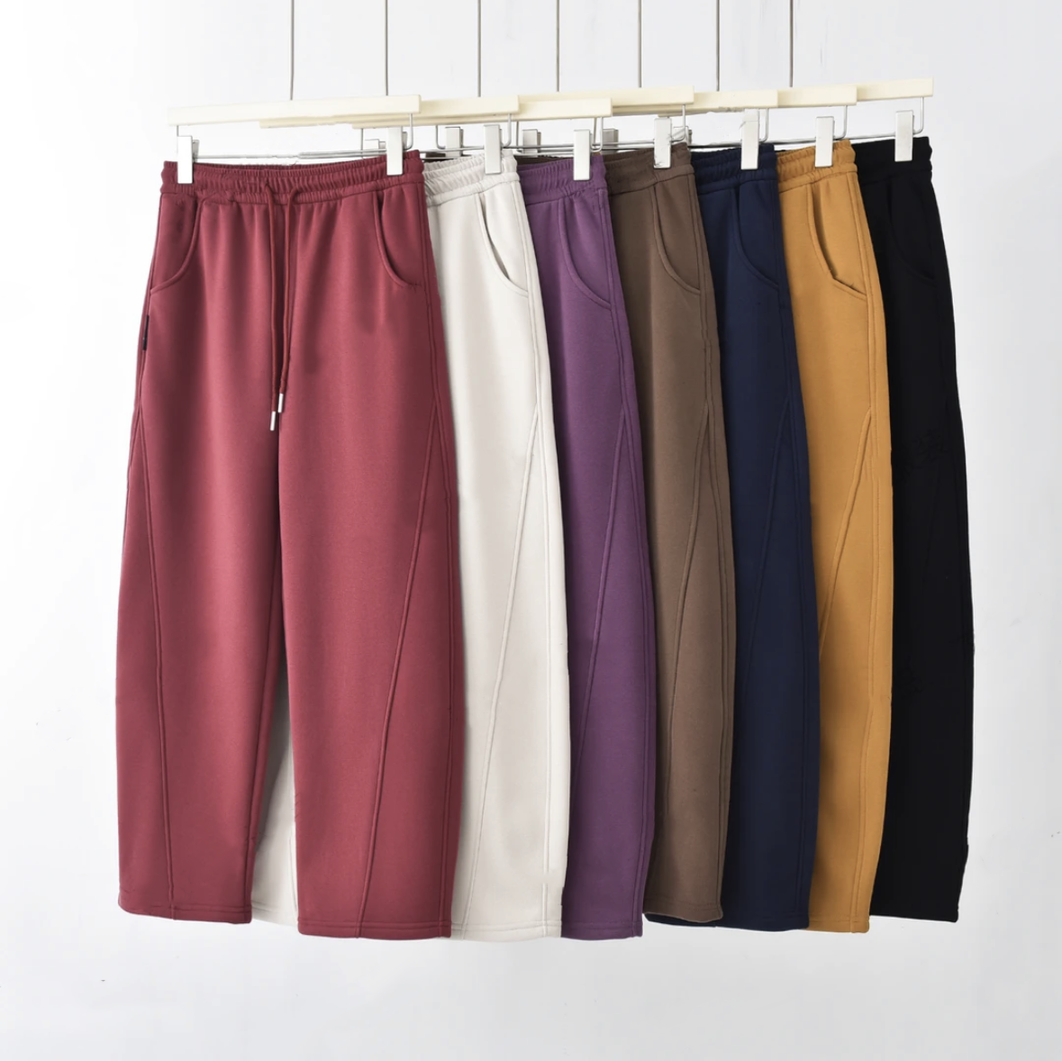 【专柜金标后妈裤】美式弯刀裤窄版高腰微弹运动风休闲百搭阔腿裤