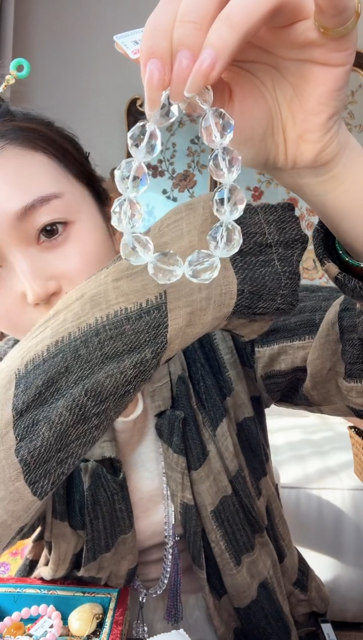 【闪购商品】水晶手链未镶嵌白水晶钻石切割面手串