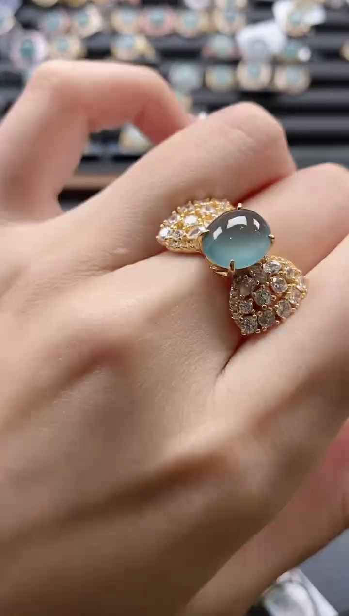 【闪购商品】翡翠戒指银S925镶嵌515151