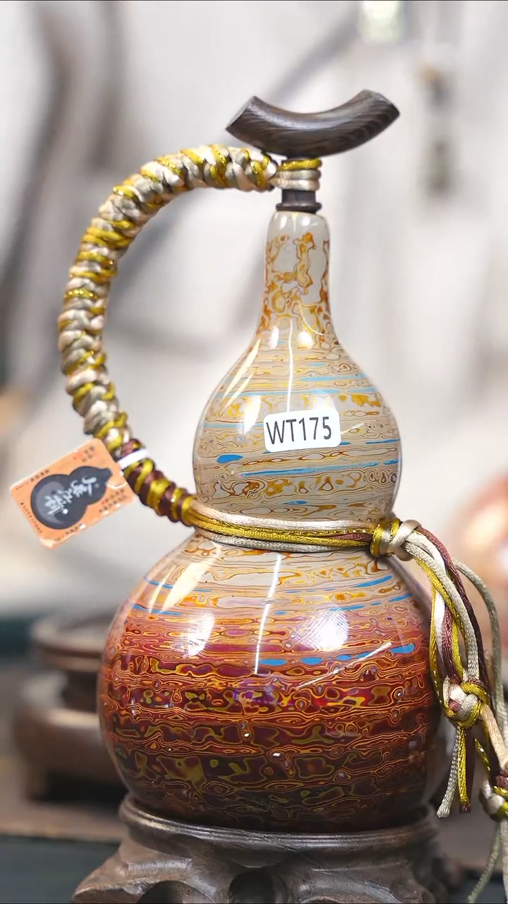【闪购商品】WT175漆艺酒葫芦不包手串及旋转底座