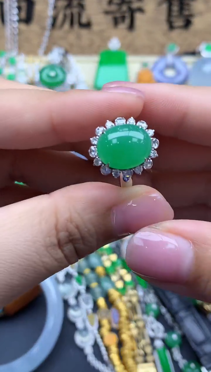 【闪购商品】翡翠戒指18K金镶嵌647-中国好珍宝