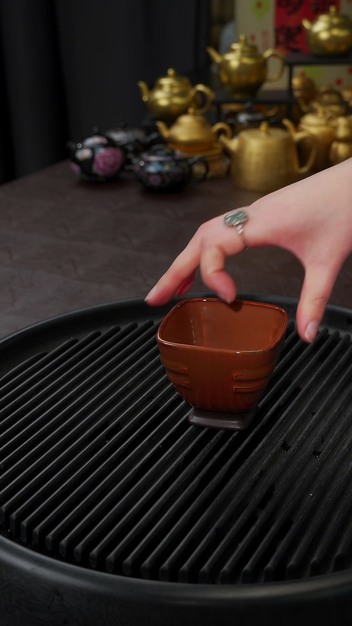 【闪购商品】杯【宜景窑油滴火凤凰】四方八卦