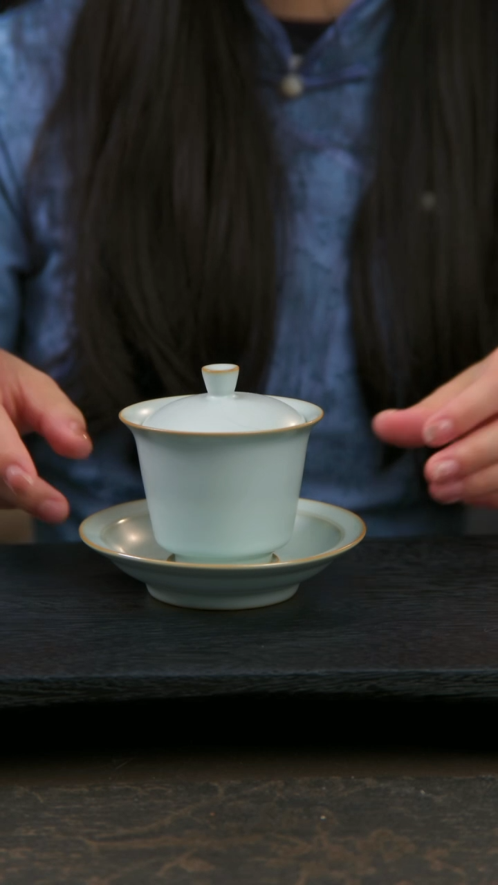 【闪购商品】杯且停盖碗（三才带底托）1只，不开片工艺