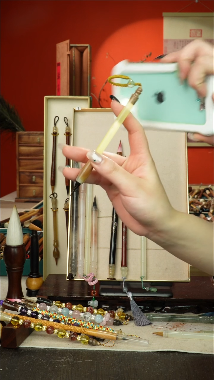 108号闪孤品高货毛笔链接 清水试笔 蘸墨不退