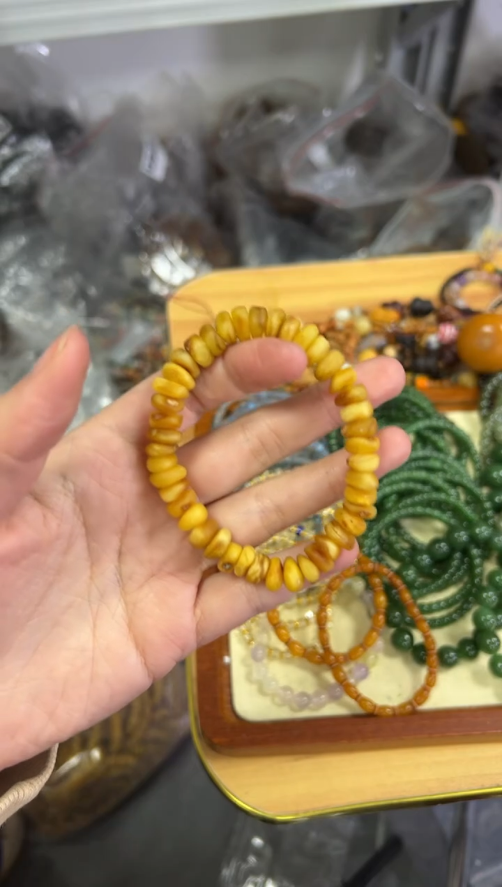 【闪购商品】蜜蜡手链未镶嵌回流老蜜蜡饼子手串[1149]