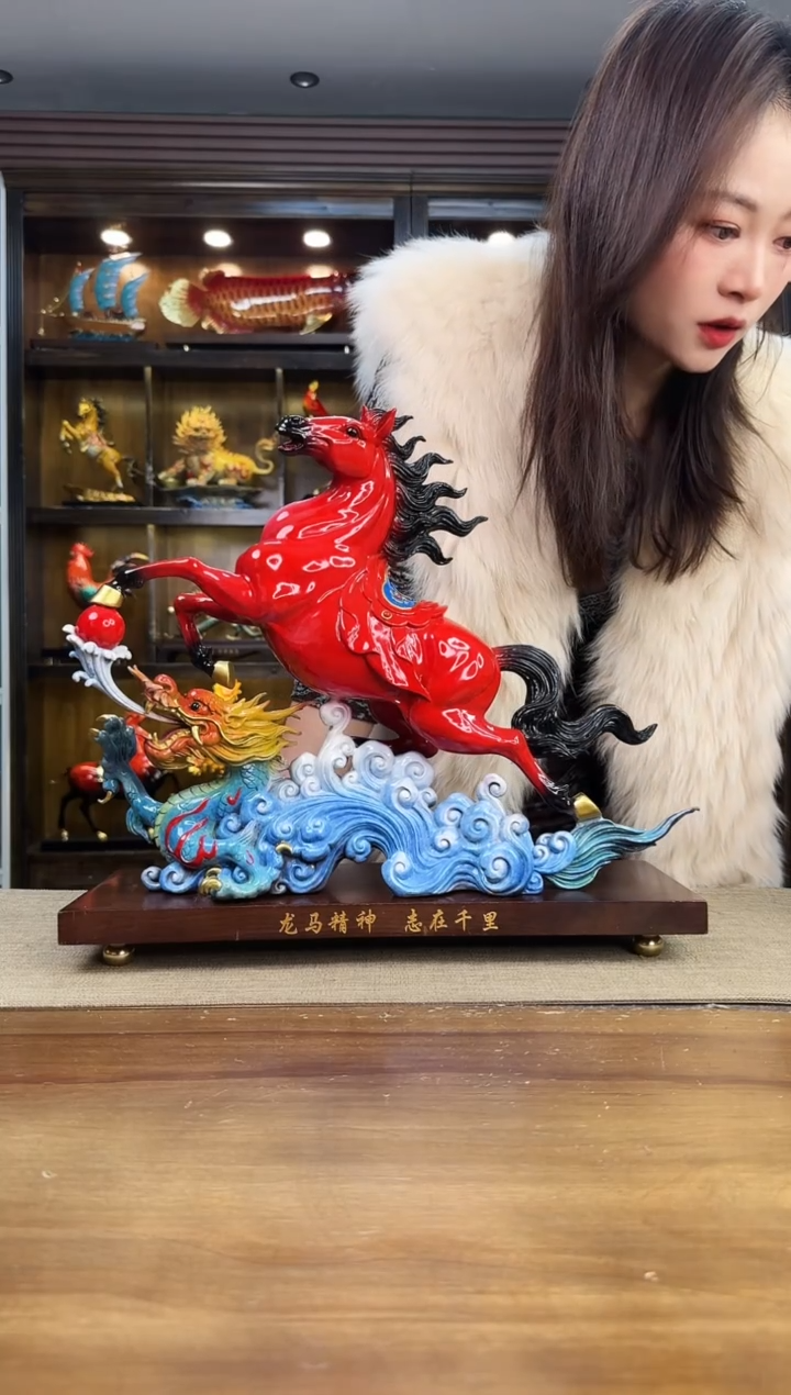 黄铜徐*余黄铜 龙马精神 马摆件