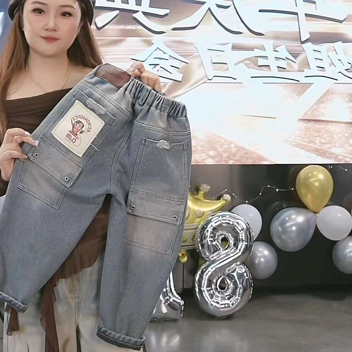 408112《现》优选韩版秋款儿童洋气百搭加绒时尚牛仔裤