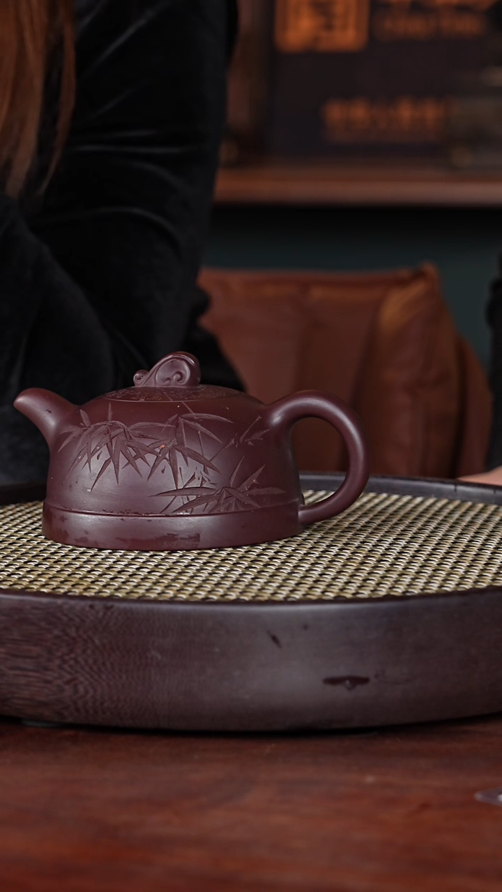 【闪购商品】紫砂茶壶叶琴14-97 紫红泥紫砂壶