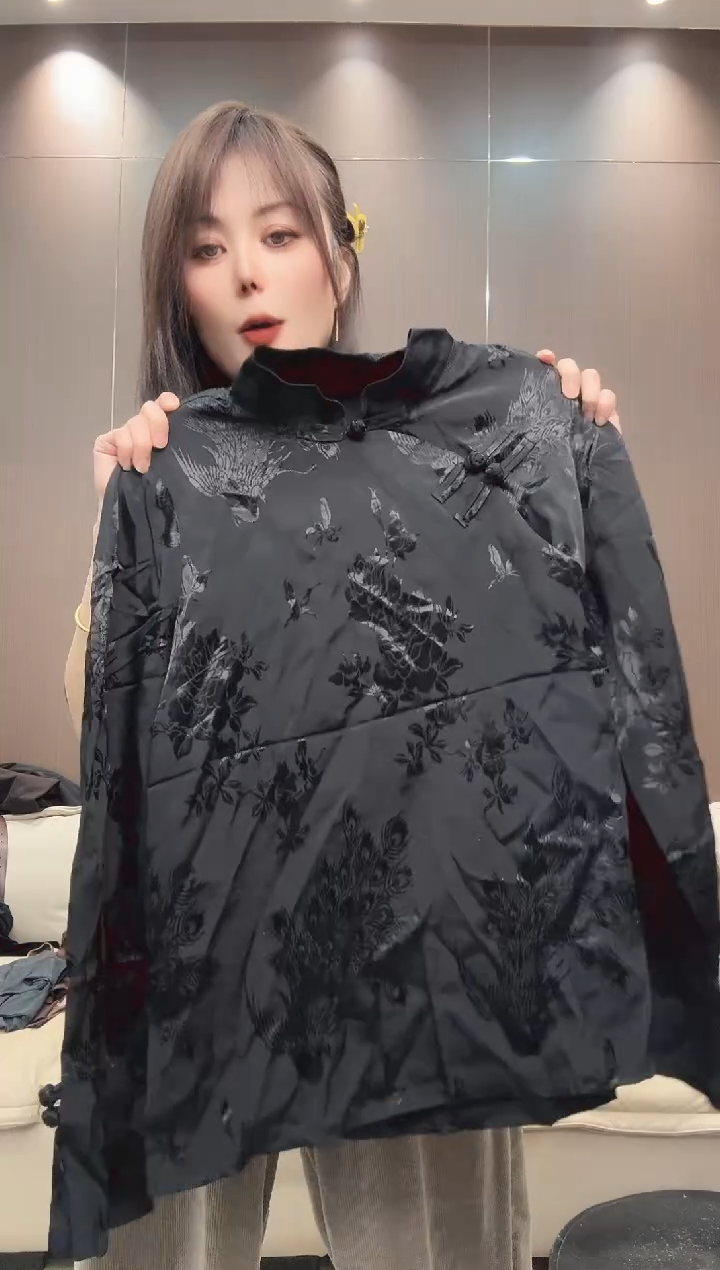 牡丹立领盘扣M码