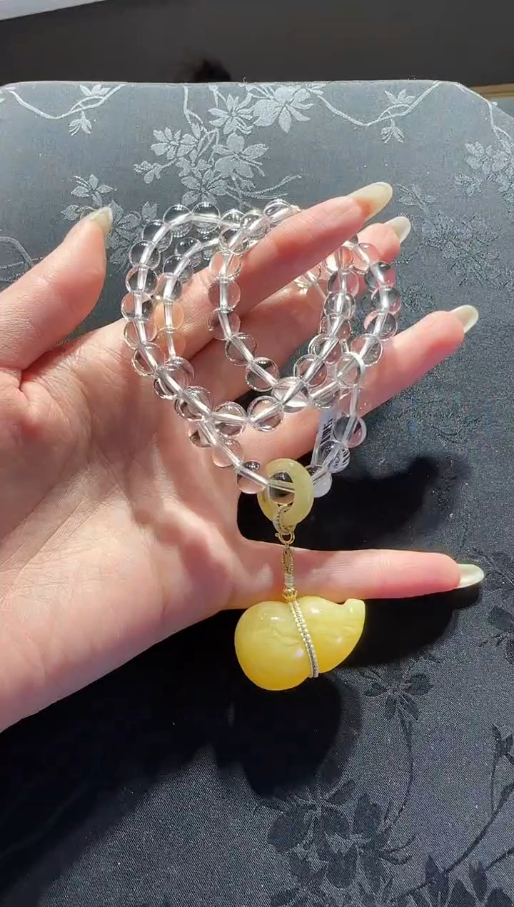 【闪购商品】水晶项链未镶嵌水晶蜜蜡葫芦项链设计款