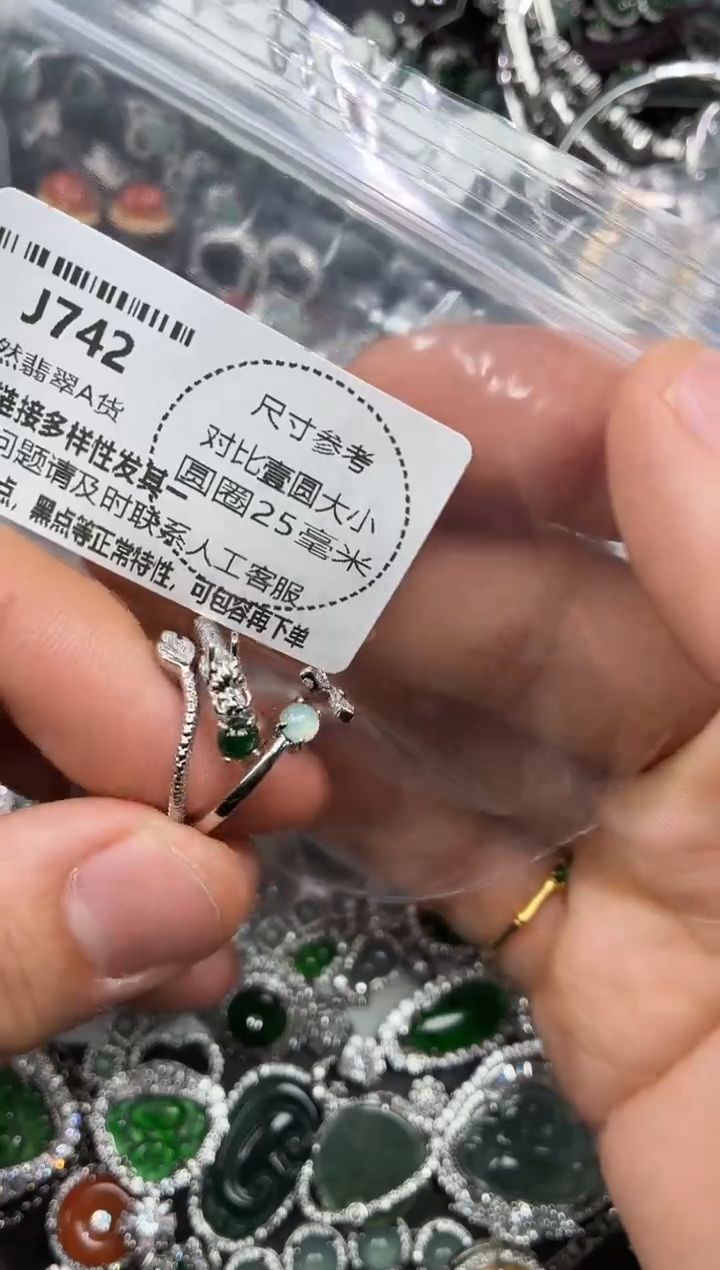 颈饰未镶嵌翡翠J742戒指