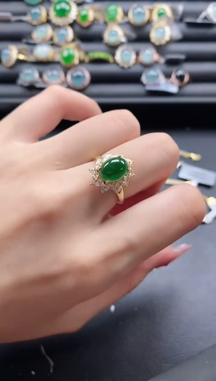 【闪购商品】翡翠戒指银S925镶嵌1111