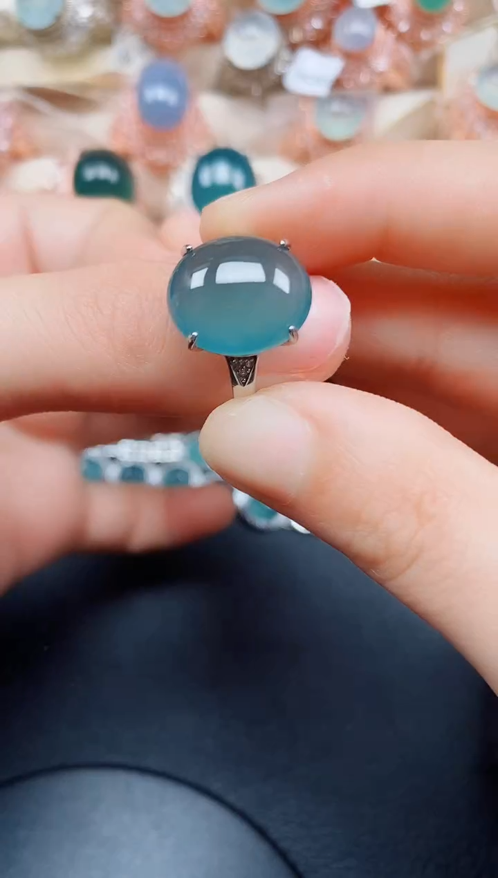 【闪购商品】翡翠戒指银S925镶嵌翡翠