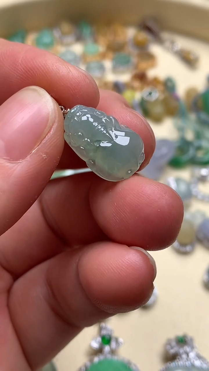 【闪购商品】翡翠颈饰银S925镶嵌翡翠镶嵌貔貅