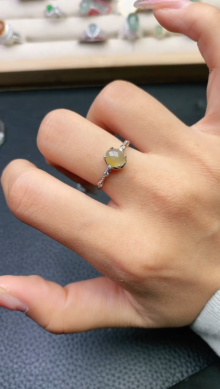 【闪购商品】翡翠戒指银S925镶嵌1111