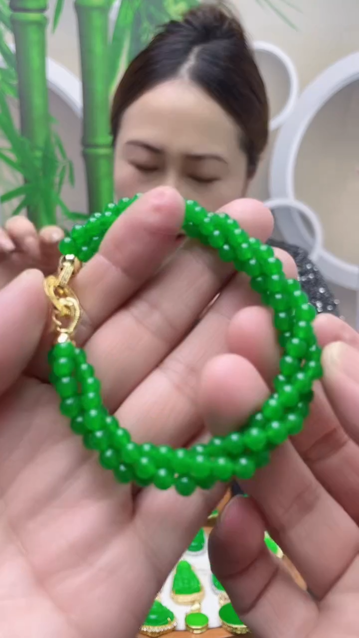 14K金镶嵌手链翡翠C156