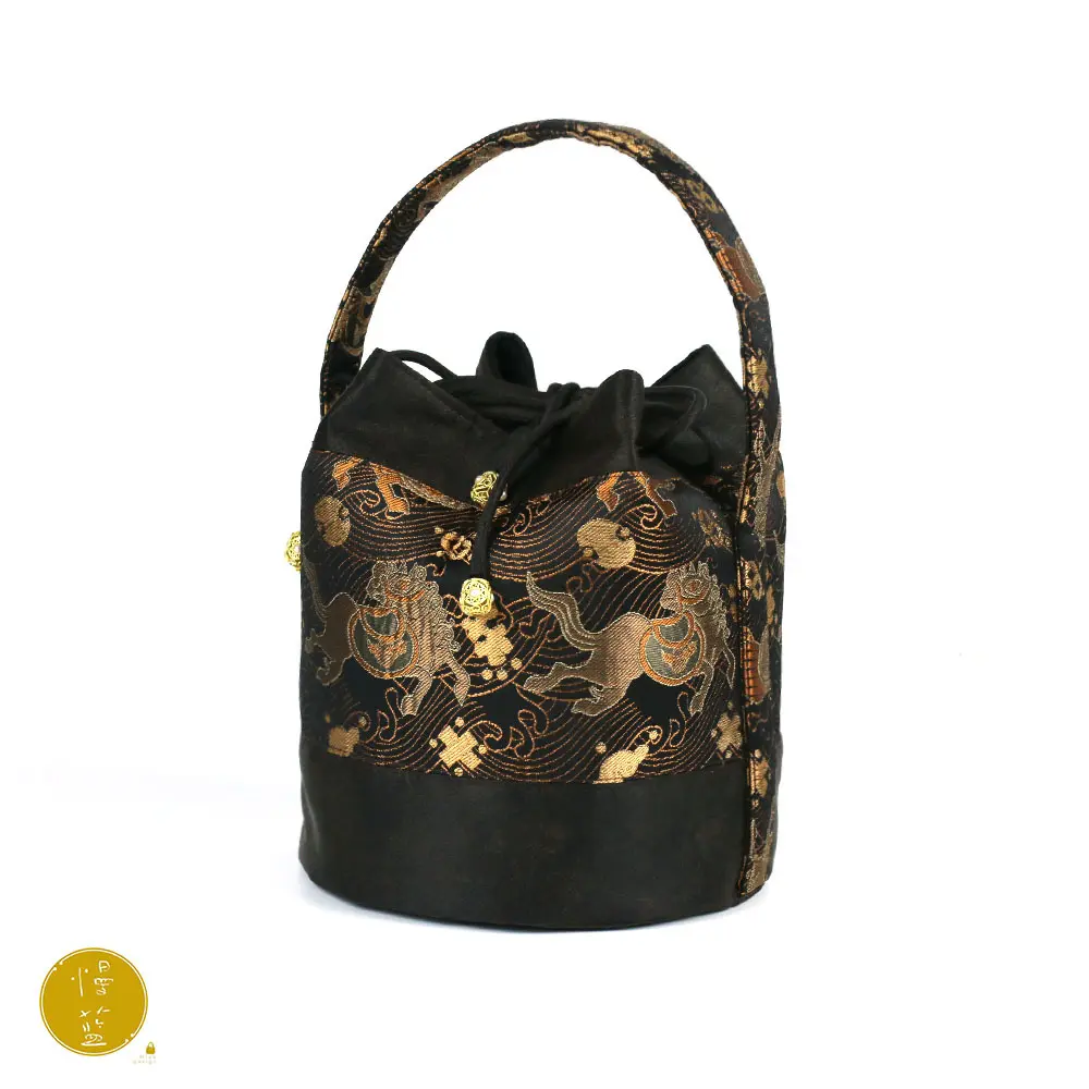 【叁山】【马上有钱】发财桶19*16*16cm 茶道配件（慢蓝S0882）