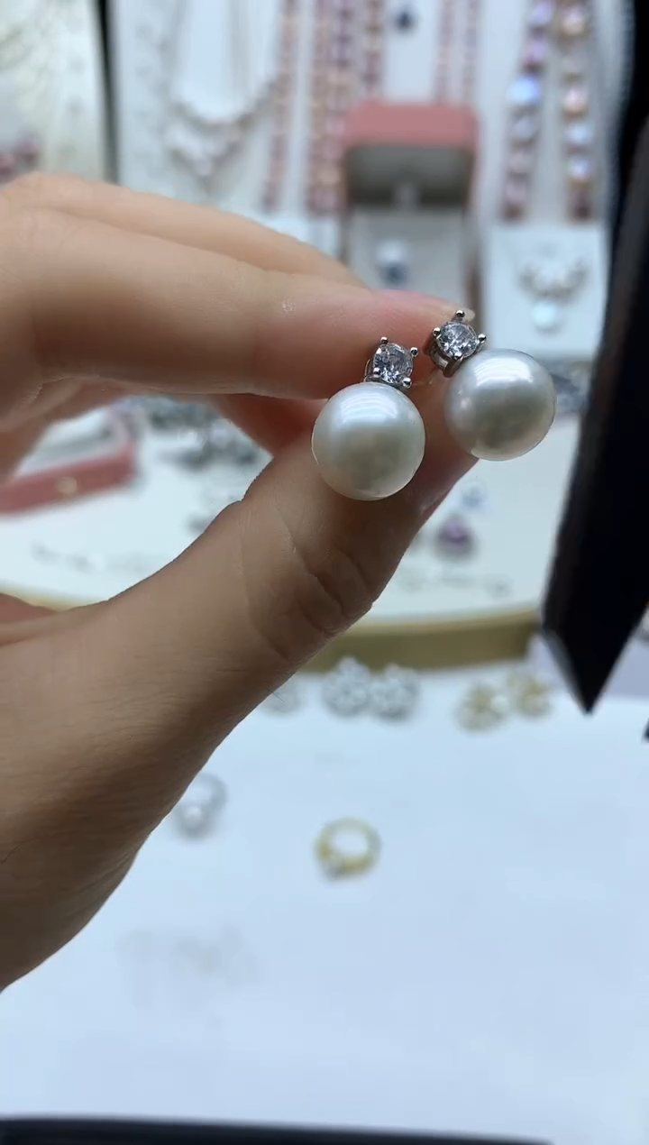 银S925镶嵌耳饰淡水珍珠乌****儿1