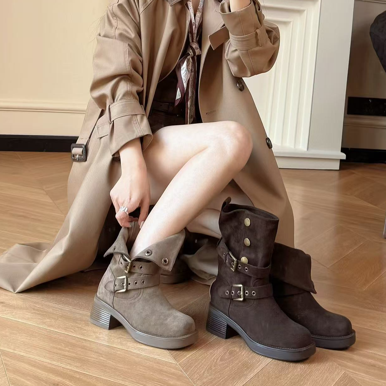  【PGXIAOM】润秀定制短靴9005-1 （跟高5cm左右，筒高18.5cm左右）   