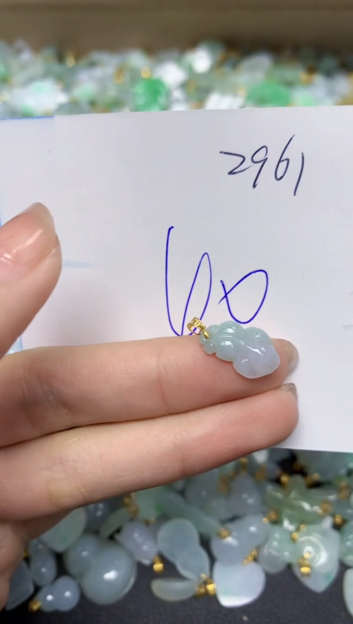 【闪购商品】翡翠颈饰18K金镶嵌 天然翡翠A货