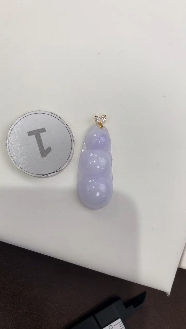 颈饰18K金镶嵌翡翠天然缅甸a货翡翠