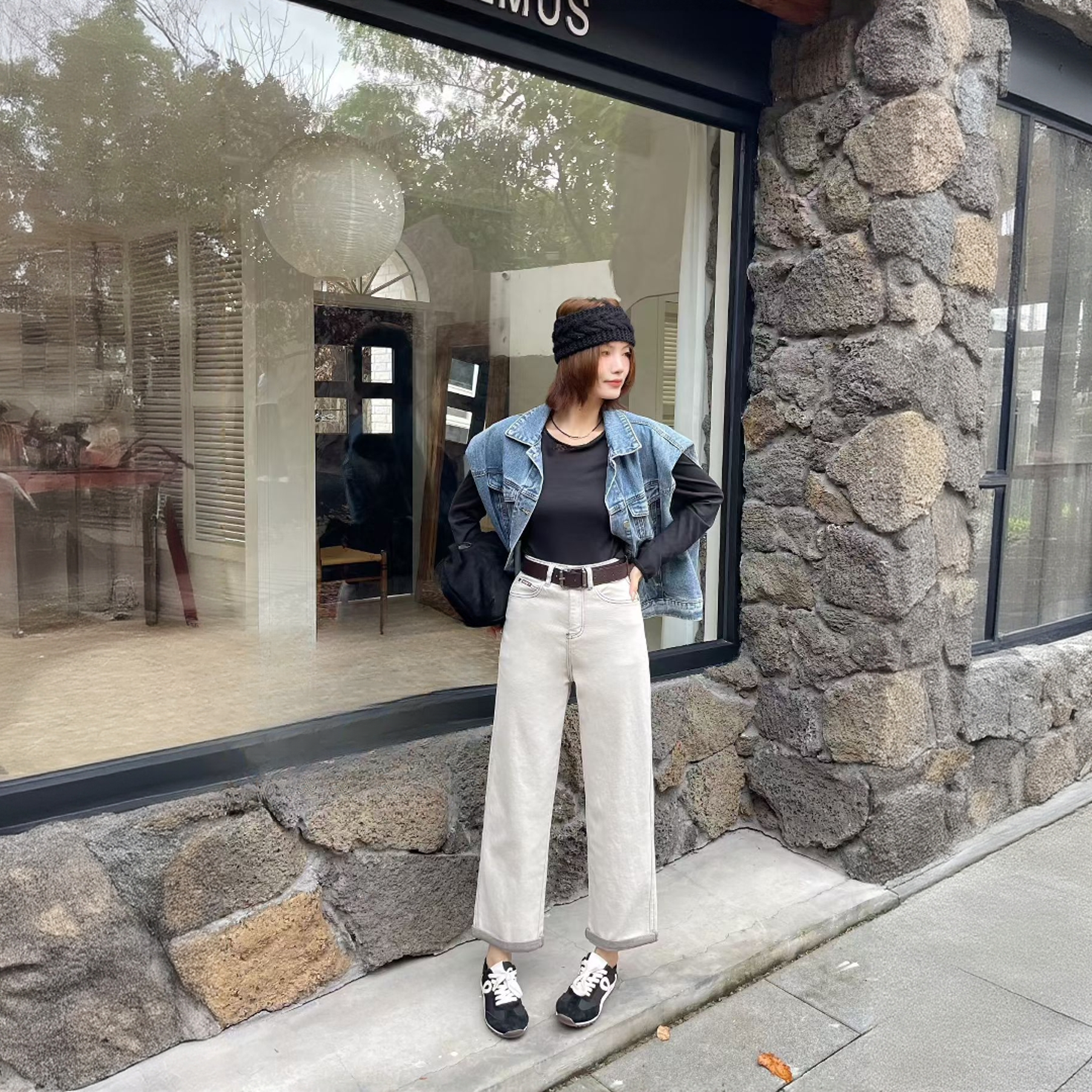 9112#【木兮兮专属】2025年冬季新气质显瘦加厚时尚百搭牛仔直筒裤