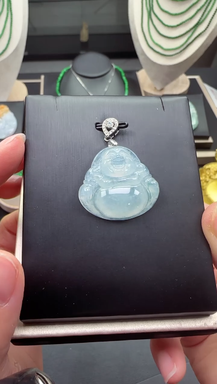 【闪购商品】翡翠吊坠(不含链)银S925镶嵌【海莎一口翠】翡翠挂件1