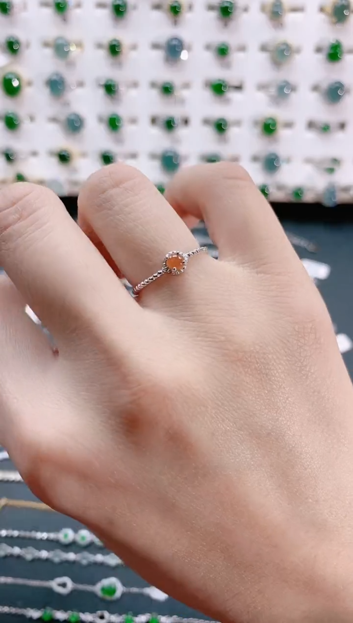 【闪购商品】翡翠戒指银S925镶嵌天然翡翠